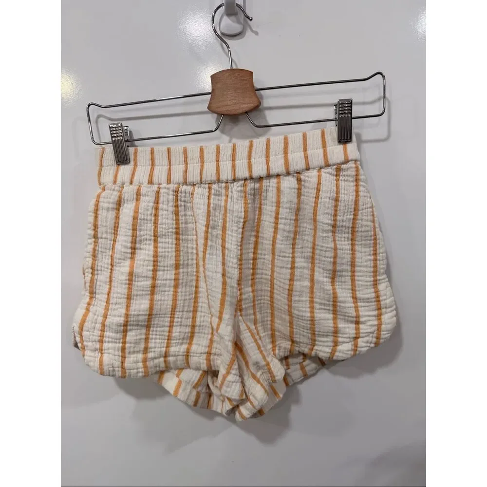Rip Curl Striped Cotton Matching Set Crop Top Shor